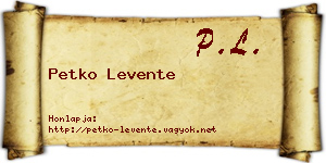 Petko Levente névjegykártya