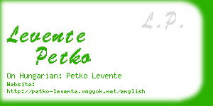 levente petko business card